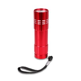 (Wsl) Metal Handheld Red Flashlight With Nylon Wrist Strap