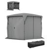 11 x 11ft Pop Up Gazebo Screen Tent with Removable Roof Cover, Roll-up Wind Panels for Camping, Backyard, Dark Gray