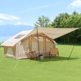 Inflatable Camping Tent with canopy , 4 Season Waterproof Windproof, Clear Skylight & 420D Oxford Waterproof, Air Tent with Mesh Windows/Doors