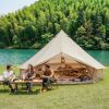 4 Season Bell Tent 16.4FT, Beige Waterproof Glamping Yurt Tent with Stove Jack, Fits 10 People Family Camping Tent for Outdoor Parties & Camping