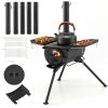 Hot Tent Stove with Chimney Pipes and Foldable Legs for Outdoor Heating