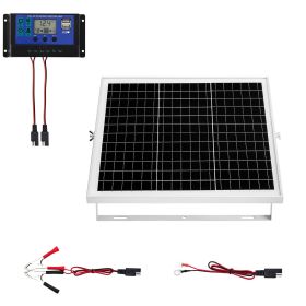 20W 12V Solar Panel Battery Charger, Solar Battery Trickle Charger Maintainer with Intelligent MPPT Controller & Adjustable Mount Bracket