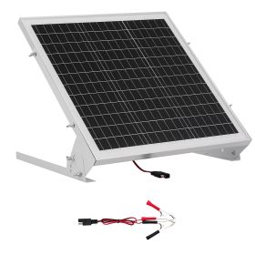 20W 12V Solar Battery Trickle Charger Maintainer, Mono Solar Panel Battery Charger with Built-in MPPT Controller & Adjustable Mount Bracket