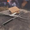 Marshmallow Roasting Sticks for Fire Pit with Wooden Handle, 41 Inches Long, Telescoping SUS304 Stainless Steel Marshmallow Skewers