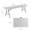 Heavy Duty Folding Table Indoor Outdoor, Portable Camping Table, White