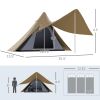 Teepee Camping Tent: 2-3 Person Easy Setup with Porch for Outdoor Hiking