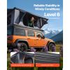 Rooftop Tent Hard Shell, 2-3 Person Aluminum Roof Top Tent Hardshell with Tri-Color LED Light, Thick Mattress & 2 Windows