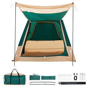 Camping Tent, 4 Person Inflatable Cabin Tent with Rechargeable Pump, TPU Air Tube & 5 Large Mesh Windows (Default: Default)