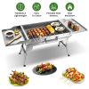 Foldable Charcoal Grill Portable BBQ Grill with Storage Shelf, Carry Handle, Air Vent Design, Chrome-Plated Grill Grate, 10 Skewers