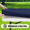 2 Pack Rectangle Picnic Table Cloth, Waterproof Elastic Fitted Tablecloths, Washable Polyester Rectangular Patio Table Cover for Camping