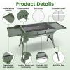 Foldable Charcoal Grill Portable BBQ Grill with Storage Shelf, Carry Handle, Air Vent Design, Chrome-Plated Grill Grate, 10 Skewers
