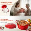 6 Quart Pot with Lid and Dual Handles for Stews/Roasting